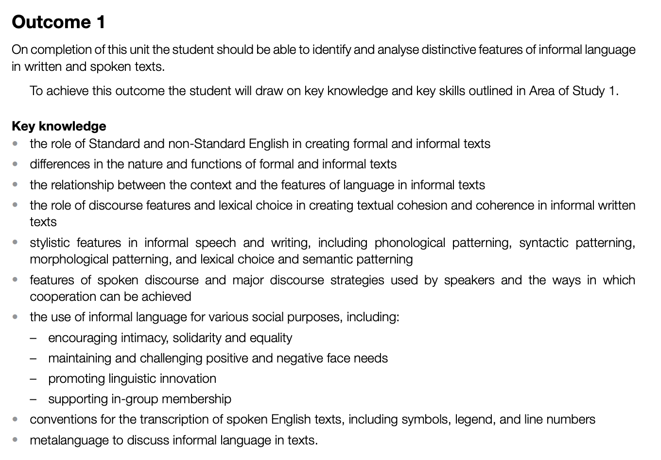 Study syllabus.